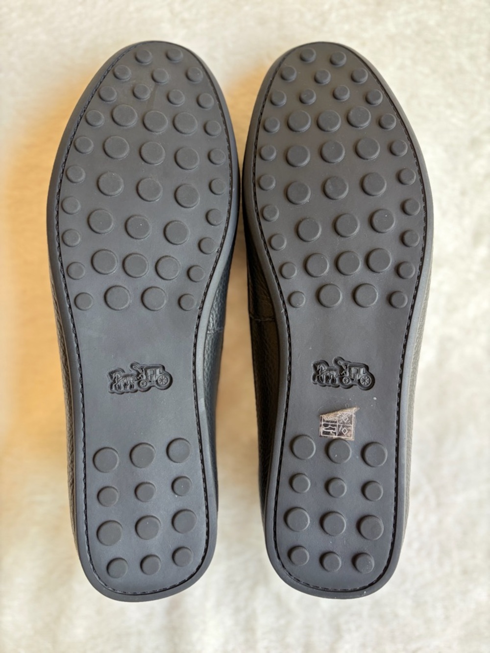 Coach Greenwich Leather Loafer Black Tassel Logo Bow Women's Size 8 B - Picture 8 of 9